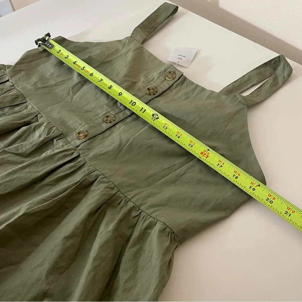 Urban Outfitters Olive Button-Front Cotton Romper - Picture 13 of 15